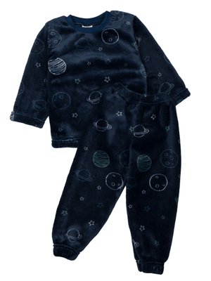Піжама з велсофту для хлопчика "Космос" колір синій 3278555-98 фото