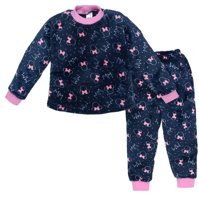Піжама дитяча для дівчаток, велсофт, колір - Синій 0110202смі-92 фото