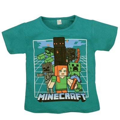 Детская футболка Майнкрафт, 100% хлопок, зеленая 0601301мкб-110 фото