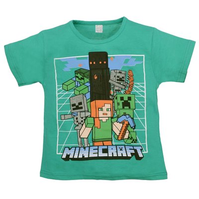 Детская футболка Майнкрафт, 100% хлопок, зеленая 0601301мкм-116 фото