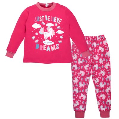 Піжама дитяча для дівчаток, 100% бавовна, колір - Рожевий 0102302бед-116 фото