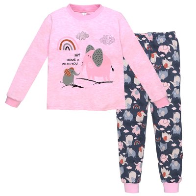 Піжама дитяча для дівчаток, 100% бавовна, колір - Рожевий 0106302дсл-104 фото