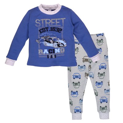 Пижама для мальчика трикотажная, 100% хлопок, интерлок, голубая 0106302мер-86 фото