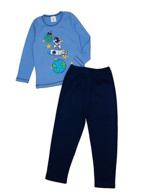 Пижама детская трикотажная 100% хлопок, интерлок, "Космонавт" 3210-110-8086 фото