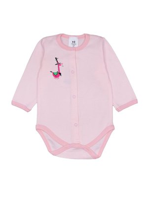 Боди для новорожденных девочек, интерлок, 100% хлопок, цвет розовый, накат "Пони" (ручка открыта) 3170-110-56 фото