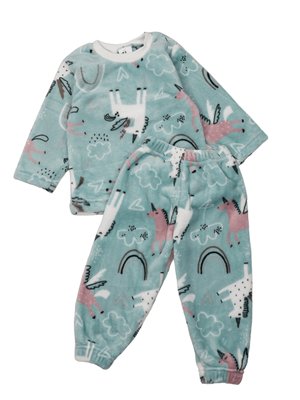 Піжама з велсофту для дівчинки "Єдиноріжка" колір бірюзовий 3273555-98 фото