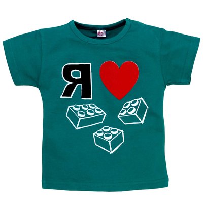 Дитяча футболка, бавовна еластан, зелена 0613301куб-86 фото