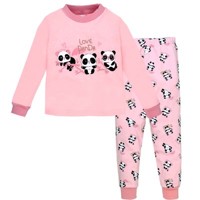 Пижама для девочки трикотажная, интерлок, хлопок, цвет розовый - "Панды" 0106302ппа-98 фото
