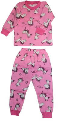 Піжама для дівчинки (футер) , колір рожевий з принтом "Єдиноріжки" 3154-121-9298 фото