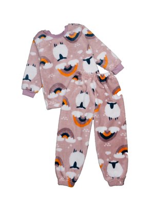 Пижама детская для девочки из вельсофта "Овечки с радугой" 3240-555-140146 фото