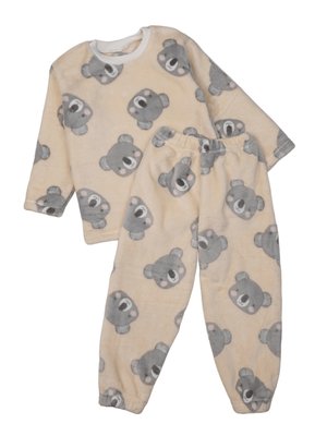 Пижама детская из велсофта "Коалы" цвет кремовый, мальчикам и девочкам 3280555-98 фото